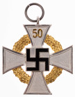 3. Reich Zivile Auszeichnungen
 Treudienst Ehrenzeichen, Sonderstufe mit der Zahl 50 (1938-1944), Bronze versilbert/vergoldet, OEK 3521, Zustand 2.