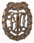 3. Reich Sportehrenzeichen, Sportauszeichnungen
 Reichssportabzeichen, in Bronze, DRL mit Hakenkreuz, Eisen bronziert, rückseitig mit "D.R.G.M. 35269...