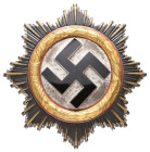 Allg. militärische Auszeichnungen 2. Weltkrieg
 Deutsches Kreuz in Gold, Cupal/Tombak versilbert/vergoldet, leichte Ausführung 45,46 g, 4 Hohlnieten,...