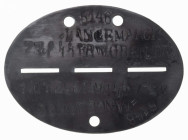 Waffen-SS, SS-Verfügungstruppe, Schutzstaffel
 Erkennungsmarke "27. / SS FRW. GREN. DIV. LANGEMARCK", mit Trägernummer "5146", Zustand 2.