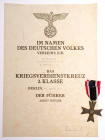 Urkunden, Dokumente und Unterschriften
 Verleihungsurkunde für einen Aufseher für das Kriegsverdienstkreuz 2. Klasse, datiert Berlin 30. Jänner 1945,...