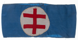 Allgemeine Militaria Deutschland
 Slowakei, Armbinde Hlinka-Garde aus dem Zeitraum 1939-1945, hellblauer Seidenstoff mit weißem gewebtem Spiegel und ...
