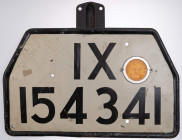 Allgemeine Militaria Deutschland
 2x KFZ-Kennzeichen Deutsches Reich, "IX" für die Provinz Westfalen, mit verschraubter Plakette "Der Polizeipräsiden...