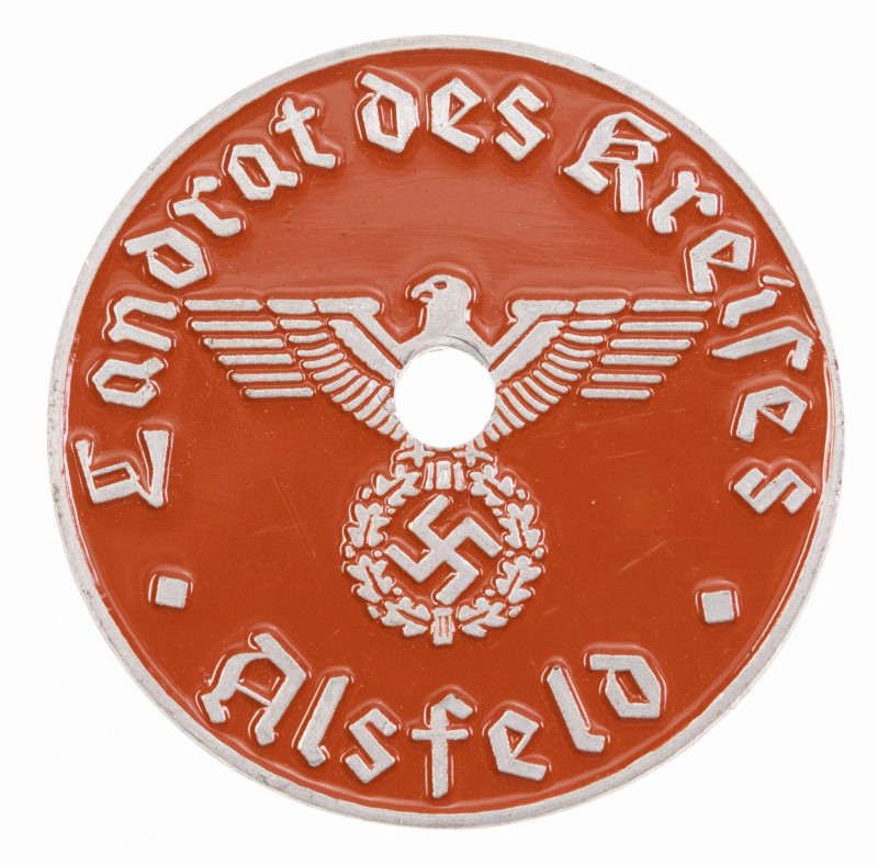 Allgemeine Militaria Deutschland
 3. Reich, KFZ-Zulassungsplakette für das Numm...
