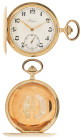 Taschenuhren ab 1901
 Longines 7 Grands Prix Savonette Taschenuhr. Ca. 50mm, 585er Gelbgold, Handaufzug. Emailliertes Ziffernblatt mit schwarzen, ara...