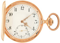 Taschenuhren ab 1901
 Jugendstil Taschenuhr. Ca. 55mm, 585er Gold, 1915, vergoldetes Ankerwerk. Emaillezifferblatt, arabische Ziffern, kleine vertief...