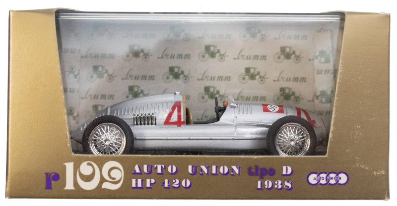 Brumm Serie r 
 Auto-Union tipo D HP 120 1938, silber mit Start Nr. 4, in der s...