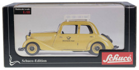 Schuco Modellautos 1:18
 2001, MERCEDES BENZ 170 V Limousine "Deutsche Post" mit Dachgepäckträger, limitierte Sonderauflage 500 St. für den Post Muse...