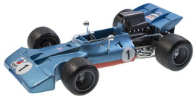 Schuco Formel 1
 TYRRELL-FORD Formel 1 Weltmeister 1971, blau/rot, Start Nr. 1, leichte Spuren, OVP, Schuco 356176