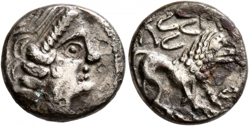CELTIC, Southern Gaul. Insubres. Late 2nd-early 1st century BC. Drachm (Silver, ...