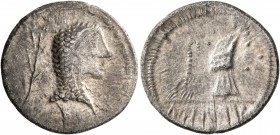 CELTIC, Middle Danube. Eravisci. Mid to late 1st century BC. Denarius (Silver, 19 mm, 3.01 g, 6 h), imitating an issue of L. Roscius Fabatus of 59 BC....