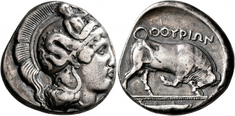 LUCANIA. Thourioi. Circa 400-350 BC. Distater (Silver, 25 mm, 15.53 g, 4 h). Hea...