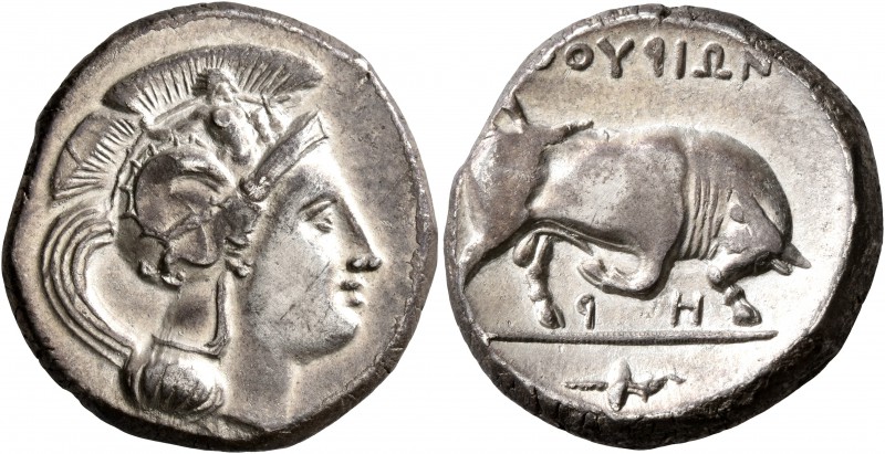 LUCANIA. Thourioi. Circa 350-300 BC. Distater (Silver, 25 mm, 15.72 g, 5 h). Hea...