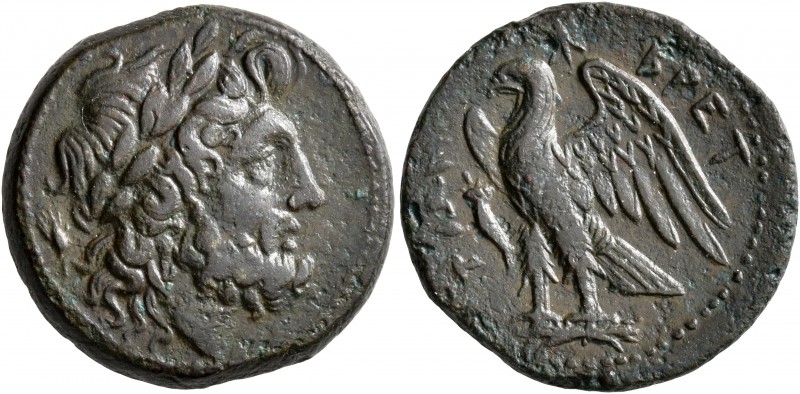 BRUTTIUM. The Brettii. Circa 214-211 BC. Drachm (Bronze, 21 mm, 7.81 g, 11 h). L...