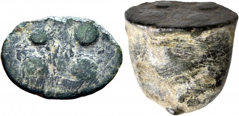 SICILY. Akragas. Circa 450-440 BC. Cast Trias or Tetronkion (Bronze, 13x19x18 mm...
