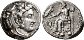 KINGS OF MACEDON. Alexander III ‘the Great’, 336-323 BC. Tetradrachm (Silver, 24 mm, 17.20 g, 6 h), Myriandros, struck under Menes or Philotas, circa ...