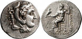 KINGS OF MACEDON. Alexander III ‘the Great’, 336-323 BC. Tetradrachm (Silver, 28 mm, 17.23 g, 1 h), Arados, struck by Menes or Laomedon, 324/3-320. He...