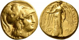 KINGS OF MACEDON. Alexander III ‘the Great’, 336-323 BC. Stater (Gold, 17 mm, 7.36 g, 10 h), Babylon I, struck under Seleukos I, circa 311-300 BC. Hea...