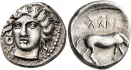 THESSALY. Larissa. Circa 400-380 BC. Drachm (Silver, 19 mm, 5.94 g, 11 h). Head of the nymph Larissa facing slightly to left, wearing hair band. Rev. ...