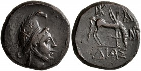 BITHYNIA. Dia. Time of Mithradates VI Eupator, circa 85-65 BC. AE (Bronze, 21 mm, 13.00 g, 12 h). Head of Perseus to right, wearing Phrygian helmet de...