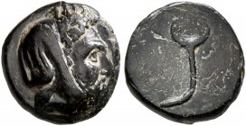IONIA. Achaemenid Period. Autophradates, Satrap of Sparda, circa 380s-350s BC. Chalkous (Bronze, 10 mm, 0.94 g). Bearded head of Autophradates to righ...