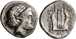 IONIA. Kolophon. Circa 310-294 BC. Drachm (Subaeratus, 16 mm, 2.86 g, 1 h), Akastos, magistrate. Laureate head of Apollo to right. Rev. AKAΣΤOΣ - KOΛO...