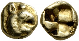 IONIA. Phokaia. Circa 625-600 BC. 1/24 Stater (Electrum, 6 mm, 0.64 g). Head of a griffin to right. Rev. Quadripartite incuse square. Bodenstedt 1. SN...