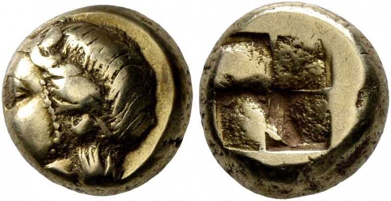 IONIA. Phokaia. Circa 478-387 BC. Hekte (Electrum, 9 mm, 2.56 g). Head of Io to ...