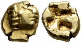 IONIA. Uncertain. Circa 600-550 BC. 1/24 Stater (Electrum, 6 mm, 0.67 g). Archaic head to right. Rev. Quadripartite incuse square. Rosen 337 = SNG von...