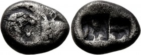 KINGS OF LYDIA. Kroisos, circa 560-546 BC. Siglos (Silver, 16 mm, 4.70 g), Sardes. Confronted foreparts of a lion and a bull. Rev. Two incuse squares,...