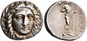 SATRAPS OF CARIA. Pixodaros, circa 341/0-336/5 BC. Didrachm (Silver, 18 mm, 7.06 g, 12 h), Halikarnassos. Laureate head of Apollo facing slightly to r...