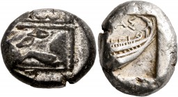 LYCIA. Phaselis. Circa 500-440 BC. Stater (Silver, 19 mm, 10.71 g, 9 h). Prow of a galley to left in the form of a forepart of a boar. Rev. [Φ]AΣ Ster...