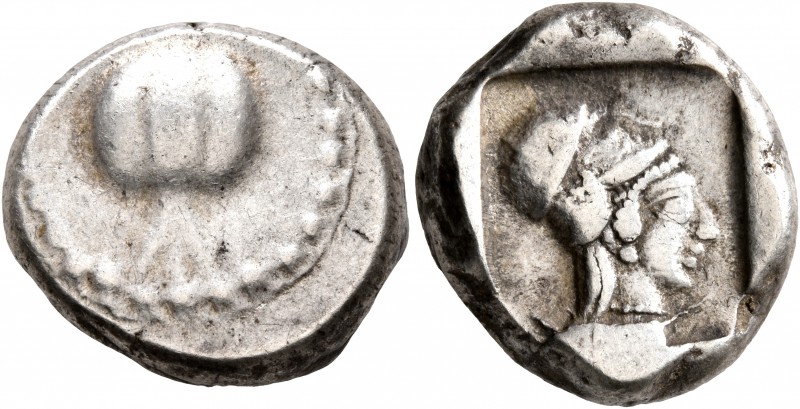 PAMPHYLIA. Side. Circa 460-430 BC. Stater (Silver, 19 mm, 10.87 g, 9 h). Pomegra...