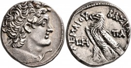 PTOLEMAIC KINGS OF EGYPT. Cleopatra III &amp; Ptolemy IX Soter II (Lathyros), 116-107 BC. Tetradrachm (Silver, 24 mm, 13.47 g, 12 h), Alexandria, RY 8...