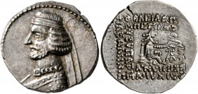 KINGS OF PARTHIA. Phraates III, circa 70/69-58/7 BC. Drachm (Silver, 21 mm, 4.02 g, 12 h), Ekbatana. Diademed and draped bust of Phraates III to left....