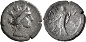 LYDIA. Saitta. Pseudo-autonomous issue. Hemiassarion (Bronze, 17 mm, 3.74 g, 7 h), circa early-mid 2nd century AD. Turreted head of the city-goddess t...
