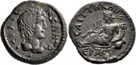 LYDIA. Saitta. Pseudo-autonomous issue. Assarion (Bronze, 21 mm, 6.71 g, 6 h), time of Marcus Aurelius, 161-180. IЄPA CYNKΛHTOC Draped bust of the Rom...