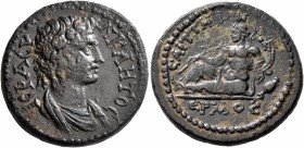 LYDIA. Saitta. Pseudo-autonomous issue. Diassarion (Bronze, 23 mm, 7.07 g, 7 h), time of Marcus Aurelius, 161-180. IЄPA CYNKΛHTOC Draped bust of the R...