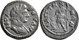 LYDIA. Saitta. Pseudo-autonomous issue. Assarion (Bronze, 22 mm, 5.62 g, 6 h), late 2nd to early 3rd century AD. IЄPA BOYΛH Laureate and draped bust o...
