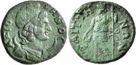 LYDIA. Saitta. Pseudo-autonomous issue. Assarion (Bronze, 19 mm, 5.41 g, 7 h), time of Caracalla-Elagabalus, 198-222. AZIOTTHNOC Draped bust of M&#234...