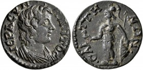 LYDIA. Saitta. Pseudo-autonomous issue. Assarion (Bronze, 22 mm, 5.26 g, 6 h), time of Gallienus, 253-268. IЄPA CYNKΛHTOC Draped bust of the Roman Sen...