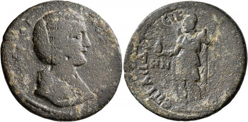 LYDIA. Saitta. Julia Domna, Augusta, 193-217. Pentassarion (?) (Bronze, 34 mm, 1...