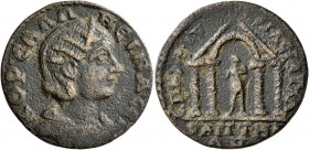 LYDIA. Saitta. Salonina, Augusta, 254-268. Tetrassarion (Orichalcum, 26 mm, 9.26 g, 7 h), Ka. Ph. Sulla, son of a first asiarch. KOP CAΛΩNЄINA CЄB Dia...