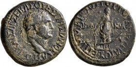 BITHYNIA. Koinon of Bithynia. Vespasian, 69-79. Tetrassarion (Orichalcum, 30 mm, 17.83 g, 1 h), M. Maecius Rufus, proconsul. AYTOKP KAIΣAP ΣEBAΣ OYEΣΠ...