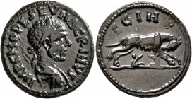 MYSIA. Parium. Macrinus, 217-218. 'As' (Bronze, 22 mm, 6.71 g, 8 h). IMP C M OPE SEV MACRINVS Laureate, draped and cuirassed bust of Macrinus to right...