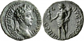 TROAS. Alexandria Troas. Commodus, 177-192. 'As' (Bronze, 22 mm, 5.25 g, 7 h). IMP CAI (sic!) M AVR COMMODVS Laureate head of Commodus to right, with ...