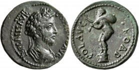 TROAS. Alexandria Troas. Commodus, 177-192. 'As' (Bronze, 25 mm, 8.35 g, 7 h). IMP CAI (sic!) M AVR COMMODVS Laureate, draped and cuirassed bust of Co...