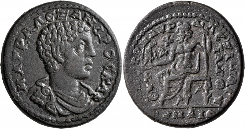AEOLIS. Cyme. Severus Alexander, as Caesar, 222. Pentassarion (Bronze, 34 mm, 25...