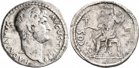 IONIA. Smyrna. Hadrian, 117-138. Cistophorus (Silver, 25 mm, 10.35 g, 6 h), after 128. HADRIANVS AVGVSTVS P P Bare head of Hadrian to right. Rev. COS ...