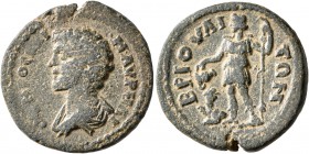 LYDIA. Briula. Marcus Aurelius, as Caesar, 139-161. Assarion (Bronze, 21 mm, 5.75 g, 6 h), circa 139-144. •M•AYPHΛI OYHPOC KAI Bare-headed and draped ...